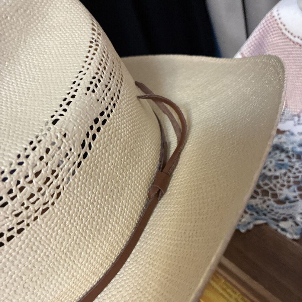 Eddy Bros Straw Cowboy Western Hat Bangora Size 7.5 Cream - Picture 8 of 14